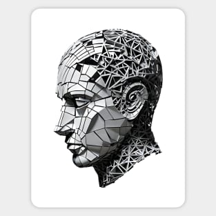 Metal Mosaic Extraterrestrial: Sculpted Wonders of Alien Artistry Sticker